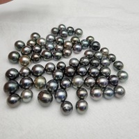Perles de tibétaines naturelles de couleur noire pour filles et femmes, boules rondes, excellente qualité, 8-12mm, pour fabrication de bijoux, cadeau, bon marché