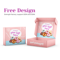 Boîtes d'emballage en papier avec logo personnalisé conception gratuite Eco Friend Food Grade Printing pliable Food Cookie Bread Pastry Donut Macaron