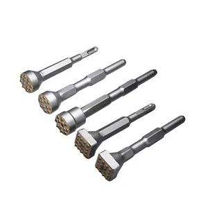 Carbide Tipped Round Head Bushing Hammer Tool Hex Shank with 10 Teeth Designed for Concre Stone Grinding