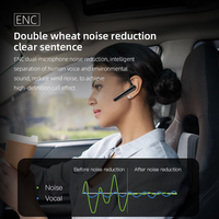 Auriculares Inalámbricos N19 ENC con Cancelación de Ruido, Auriculares Bluetooth con Gancho para la Oreja, Manos Libres para Conductor de Camión, Trabajador, Zoom, Teléfono Celular, Micrófono