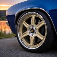 Jantes SRD 2 pièces JDM 16 17 18 pouces 5x120 5x112 5x114.3 Or Givré Jantes de Course à Profil Profond pour Ford Mustang S550 S650