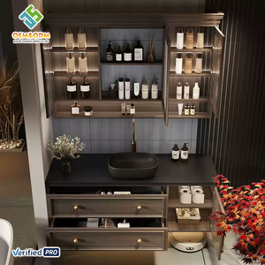 2025 OEM Juerte Vaidade Do Banheiro Do Quarto Moderno Set com Dressing Table Armário Espelho Torneira Da Pia-Madeira Maciç<span class=keywords><strong>a</strong></span> Montado Na Parede - Product Image 5