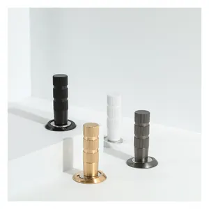 Maxery Practical Brass Knurled Door Stop Multi-color Optional For Protect Walls And Doorstopper