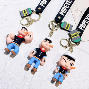 Lc285 vente en gros mignon Kawaii créatif Pvc Silicone 3d porte-clés <span class=keywords><strong>Popeye</strong></span> le marin <span class=keywords><strong>Olive</strong></span> Bluto Mini figurine porte-clés chaîne - Product Image 2