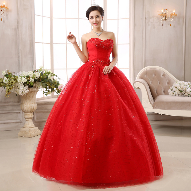 red ruffle wedding dress Red Mermaid Wedding Dresses Gothic Lace-up Corset Back Cascading Ruffles Train Organza Princess Brid on Luulla