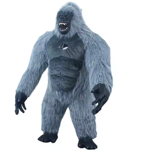 Disfraz de Gorila Azul Inflable, Mascota de King Kong de 2/2.6m, Disfraz de Anime Negro para Cosplay, Mascota Peluda de Carnaval para Adultos - Product Image 2