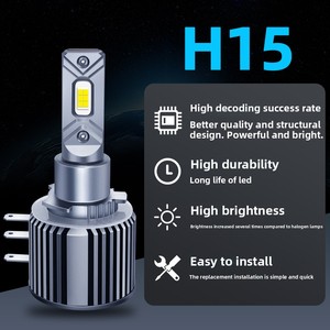 Ampoules <span class=keywords><strong>LED</strong></span> <span class=keywords><strong>H15</strong></span> 12V 30W pour phares de voiture, décodage GLK <span class=keywords><strong>Golf</strong></span> <span class=keywords><strong>7</strong></span> Touran Explorer Edge, ultra-lumineuses, feux de route et feux de jour - Product Image 2