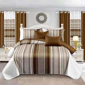 Juego de Ropa de Cama King Size DL Premium de 12 Piezas, <span class=keywords><strong>Cubrecama</strong></span>, Sábanas Ajustables, Fundas de Almohada, Cortinas, Poliéster, Resistente a la Decoloración, para Todas las Estaciones - Product Image 1