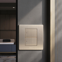 Interrupteur mural MGA Factory Silver High Standards Ultra Flat 2 Gang 2 voies avec indicateur LED et logo personnalisé
