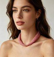 Collier à breloques en acier inoxydable plaqué or 18 carats ZM03, collier foulard multicolore, collier ras-du-cou élégant à faire soi-même