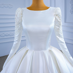 Vestido de novia elegante bordado de Organza, manga larga, Blanco musulmán, Rsm67551, <span class=keywords><strong>2022</strong></span> - Product Image 5