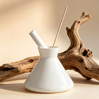 Bouteille d'expansion d'aromathérapie en ambre conique à bouche ouverte 200 ml, bouteille de décoration pour la maison et logo personnalisé