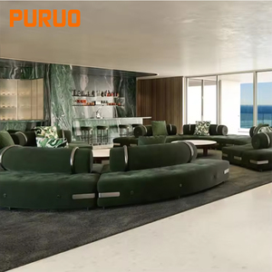 Puruo seccional Premium moderno italiano sofá de lujo sala de estar sofá de cuero genuino conjunto canapés de muebles de salon divano - Product Image 1