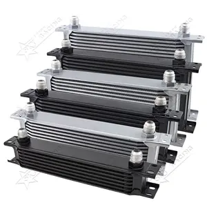 Auto Transmissie Radiator Universele Raceprestatie Aluminium Zilver Zwart 7 10 13 16 19 25 Rij Auto Motoroliekoeler