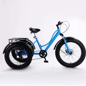 Pedal de carga para bicicleta de três rodas/pneu gordo 4.0 freio a disco triciclo de 7 velocidades, novo estilo por atacado, 2024, novo estilo