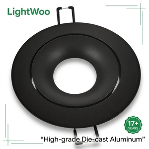 Support <span class=keywords><strong>de</strong></span> fixation encastré pour spots GU10 MR16, design cardan en aluminium réglable, pièces d'éclairage Intertek, <span class=keywords><strong>ampoule</strong></span> LED - Product Image 2