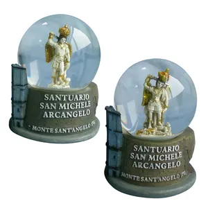 Custom Resin Crafts Snow Globe SANTUARIO SAN MICHELE ARCANGELO Statue Souvenir Water Ball