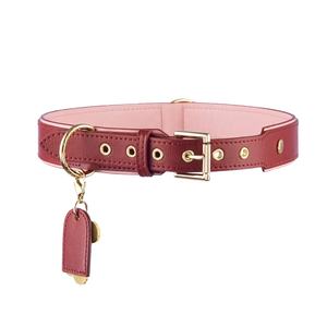 Großhandel Custom Premium Metalls chnalle Leder Hunde halsband Luxus Haustier Halsband Designer Leder Hundes chock Halsbänder - Product Image 3