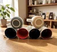 Offre Spéciale – Tasse à café en céramique vierge pour sublimation, 380 ml (12 oz), avec intérieur coloré et base en argile naturelle
