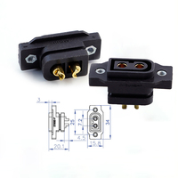 Adaptador de Conector para Montaje en Panel Amass XT60H-M XT60NE-F |   Conector de alimentación de batería RC XT60 NE XT60NE con tornillo gratuito