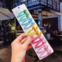10 Pcs/set Jepit Rambut Kartun Lucu untuk Bayi Perempuan, Jepit Rambut Bunga Buah, Aksesoris Rambut Anak, Hadiah Jepit Rambut
