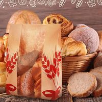 Sac à pain en papier kraft avec fenêtre transparente autocollants de stockage des aliments pour boulangerie et maison pour biscuits à la pâte aigre sacs à pain personnalisés