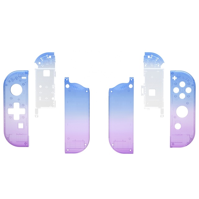 EXtremeRate Gradient Translucent Bluebell Replacement Housing Shells Case Cover for Nintendo Switch & Switch OLED Dpad Version