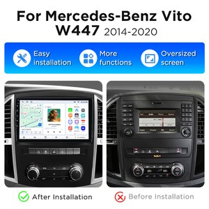 Junsun 10 Inches Wireless CarPlay Android Car Radio for <strong>Mercedes</strong> Benz <strong>Vito</strong> W447 2014-2021 Car Head Unit Navigation Multimedia - Product Image 2