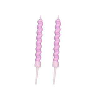 Haute qualité 6 pièces/ensemble Macaron couleur spirale gâteau d'anniversaire bougies étincelantes avec support pour décoration de mariage bébé enfants fête - Product Image 4