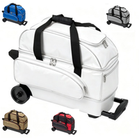 Sac de sport multifonctionnel en nylon à roulettes avec poignée rétractable, compartiment à chaussures séparé, capacité 50-70L, idéal pour le bowling