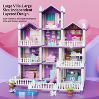 Maisonnette en plastique DIY transfrontalière pour l'assemblage de château de princesse et de villa de jouets
