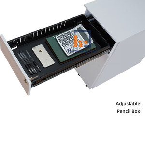 Archivador Metálico Moderno de 300 mm de Ancho con 3 Cajones, Base Móvil con 4 Ruedas para Almacenamiento de Archivos de Oficina y Uso en Talleres - Product Image 2