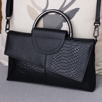 Sac à main bandoulière souple en cuir véritable, nouveau style, motif peau de serpent, grande capacité, pochette de luxe en cuir de vachette pour femme