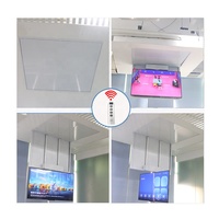 JGST Nuevo Diseño Retráctil Abatible 180 °   Soporte de Techo Motorizado para TV, Giratorio y Ocultable, para Televisores de 65-86 Pulgadas