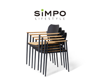 SIMPOLIFESTYLE Mobilier d'extérieur haut de gamme, tabouret de jardin de luxe, tabouret de balcon, chaise en teck en aluminium, ensemble de table à manger
