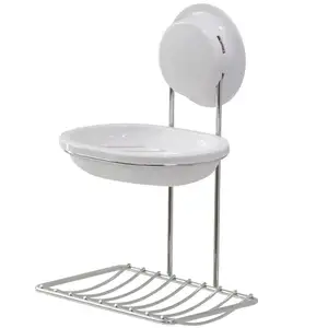 Stainless Steel Soap Dish Holder Bathroom Hotel Wire Storage Rack Suction Cup Storage Holders & Racks