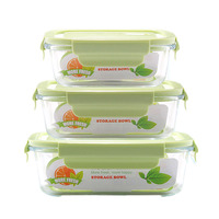Bol de conservation en verre borosilicate haute résistance, compatible micro-ondes, boîte à lunch, récipient de stockage alimentaire - Vente flash