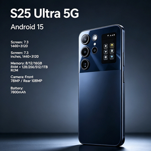 Original S25 Ultra 5G Smartphone Fingerprint Sensor Sky Blue 45W super fast charging <b>Smart</b> <b>Phones</b> Android 15 System - Product Image 1