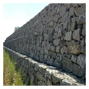 Barato galvanizado gabion PVC gitter 1x1x2 Seguridad gabion weled caja cesta rockfall red valla inoxidable decorativo gabion Wal