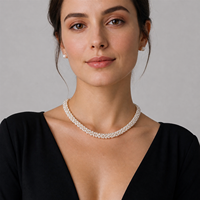 Ensemble de bijoux en perles d'eau douce naturelles de couleur blanche en forme de chenille, style tendance, ou bijoux faits à la main, vente en gros en vrac pour le bricolage