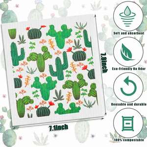 Paño de Cocina Ecológico Reutilizable de Celulosa, Diseño Personalizado, Esponja Sueca para Platos, 19.5x17.5cm, Limpieza de Cocina - Product Image 6