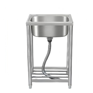 Lavello Autoportante <span class=keywords><strong>in</strong></span> <span class=keywords><strong>Acciaio</strong></span> Inox per <span class=keywords><strong>Bagno</strong></span>, Giardino Esterno, <span class=keywords><strong>Lavabo</strong></span> Smontabile e Lavandino per Piatti da Cucina per Uso Domestico e Commerciale - Product Image 6