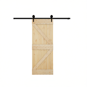 Puerta Corredera de Madera de Pino Macizo Narvik de 37.4x82.7 Pulgadas, Estilo Rústico, para Almacenamiento y Armario, Sin Acabado - Product Image 1