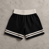 Shorts de survêtement amples en molleton bouclette pour hommes, entrejambe de 5 pouces, patchwork personnalisé