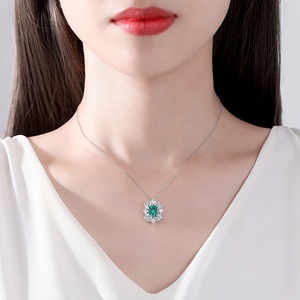 Juego de Joyería de Plata de Ley 925 con Circonitas Cúbicas de Corte Esmeralda Personalizadas para Mujer, Venta al por Mayor de Moda - Product Image 5