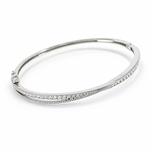 18K White <b>Gold</b> Natural Diamond Wrist Cuff Shiny Mined Gem Wrist <b>Bangle</b> for Wedding Occasions & Premium Daily Outfit - Product Image 1