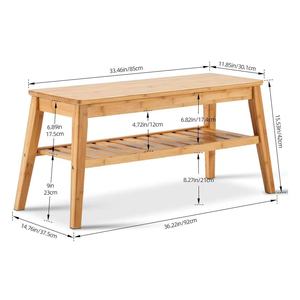 <b>Bamboo</b> minimalist shoe changing <b>stool</b>, double-layer shoe changing bench for living room and entryway, suitable for outdoor - Product Image 5