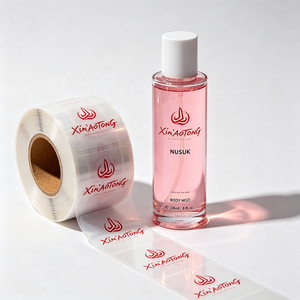 Étiquettes de parfum rouges personnalisées OEM, calligraphie arabe, autocollant adhésif transparent en rouleau pour emballage de bouteilles en verre, luxe - Product Image 4