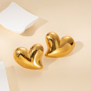 <span class=keywords><strong>Pendientes</strong></span> de Acero de Titanio de Alta Calidad para Mujer, Chapados en <span class=keywords><strong>Oro</strong></span>, Múltiples Estilos, Joyería Hipoalergénica, <span class=keywords><strong>Pendientes</strong></span> de <span class=keywords><strong>Aro</strong></span> con Forma de Flor y Corazón - Product Image 1