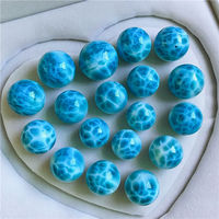 Bracelet en Larimar Naturel de Qualité Collectionneur pour Hommes et Femmes, Perles Rondes, Perles en Vrac, Bracelet Perlé DIY